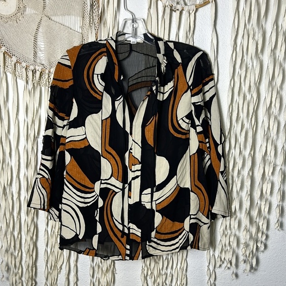 Sita Murt Mila Knit Feelings Raw Edge Patchwork Detail Size 36/US Small - Picture 5 of 12